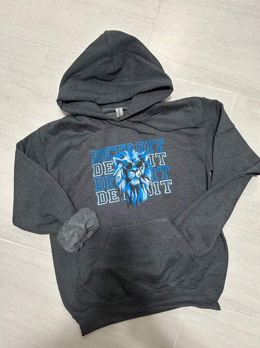 Detroit Watercolor Lion Hoodie