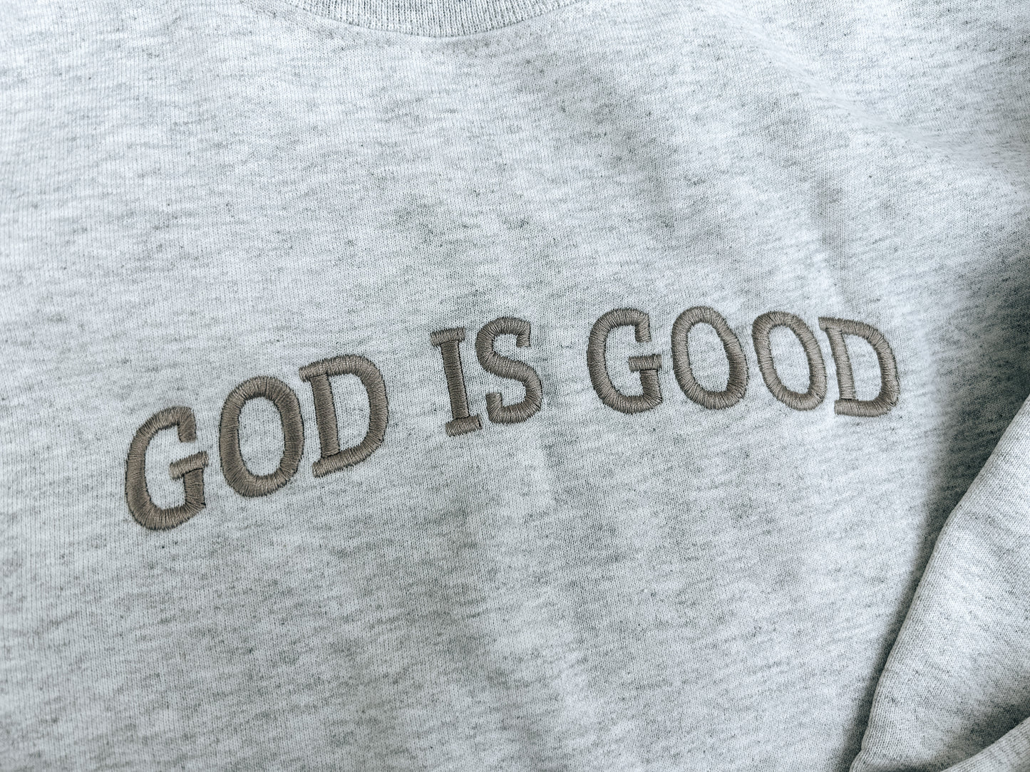 God is Good Embroidered Crewneck Sweatshirt