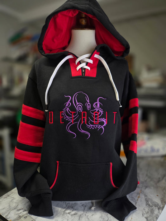 Detroit Hockey Lace-Up Hoodie